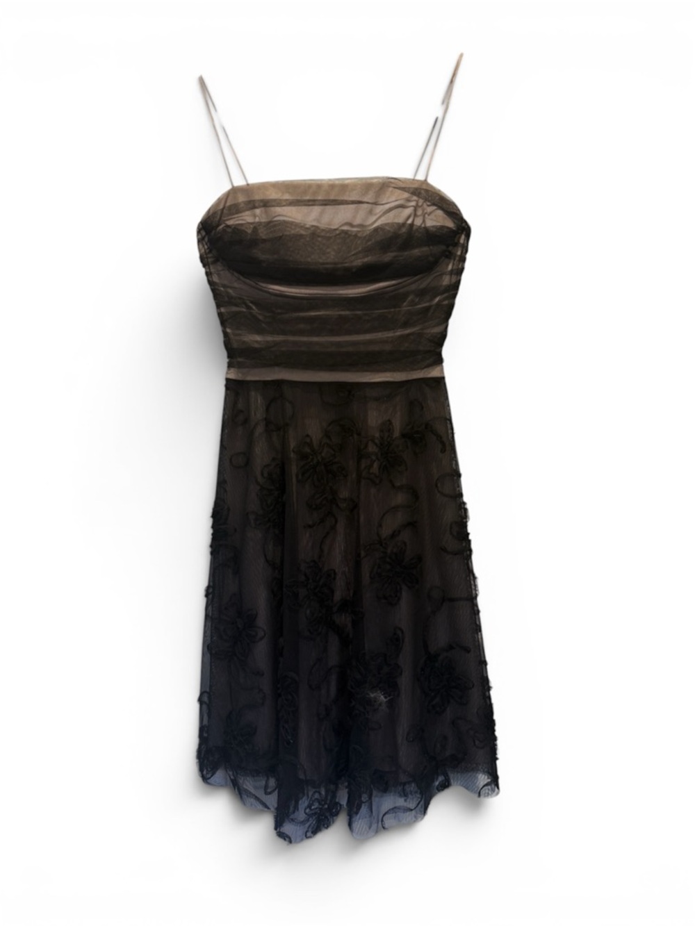 Jessica Howard Black Embroidered Spaghetti-Strap Mini Dress - never worn!